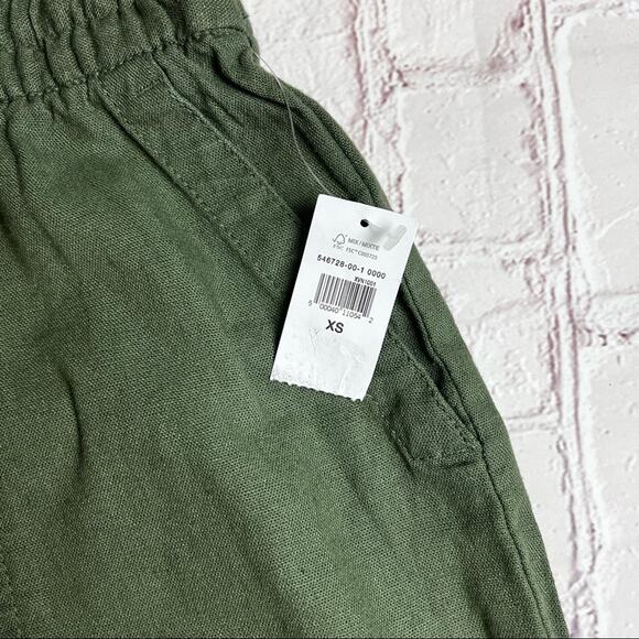 Gap Womens Linen Blend Olive Color Showers Sz XS - Picture 2 of 12